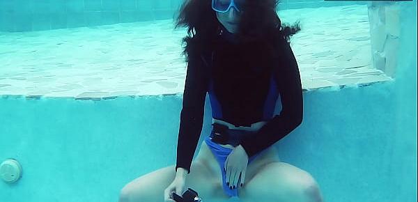  Hot underwater pool masturbation of Emi Serene